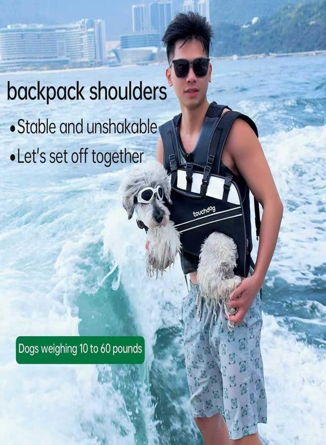 Touchdog Dog Backpack Carrier for Large Dogs - Hands-Free Pet Travel Pack with 6-Point Safety System, Waterproof & Reflective Design for Motorcycle, Hiking, Surfing (Khaki Color, Small) - Image 4